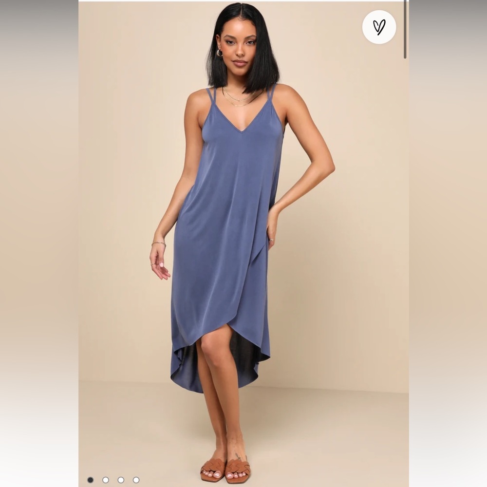 EUC Lulu’s Mood and Melody Washed Blue High Low Dress XS